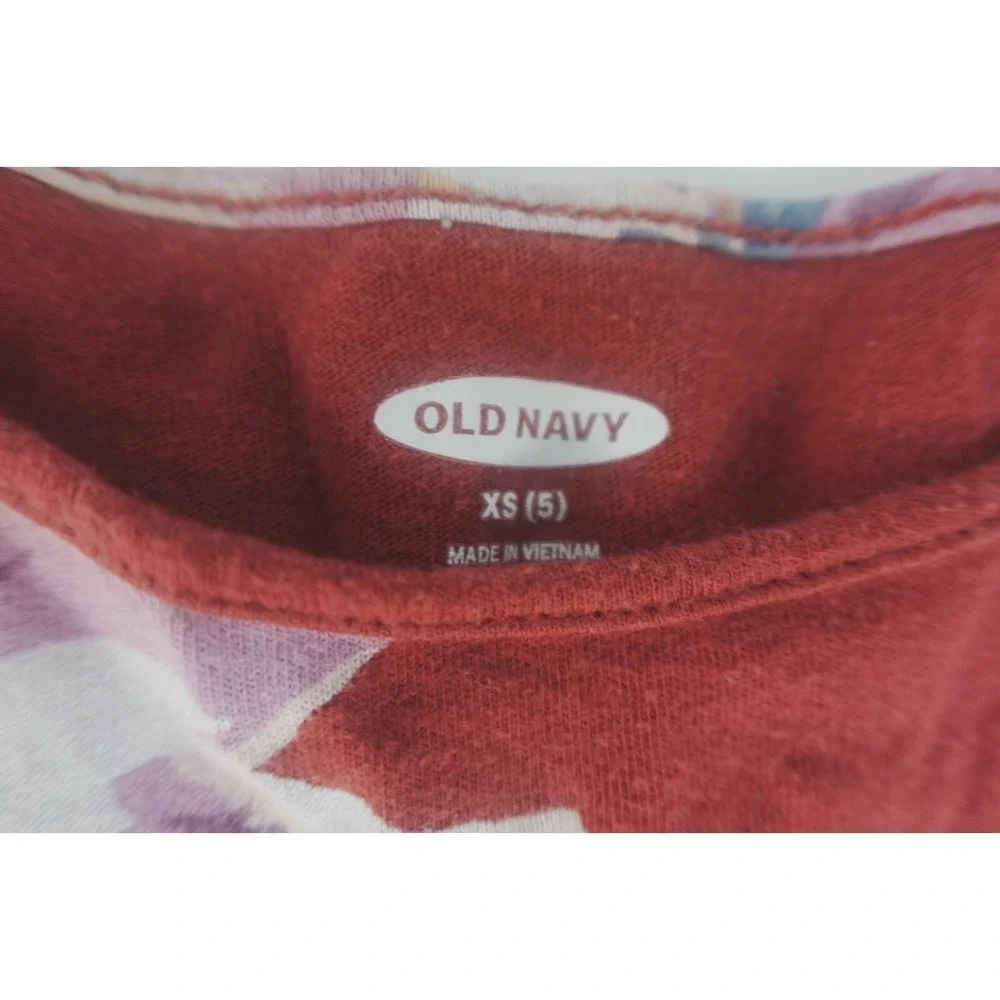Girls‎ Old Navy Floral Dress Youth XS 5 Burgundy Floral Print Regular Standard